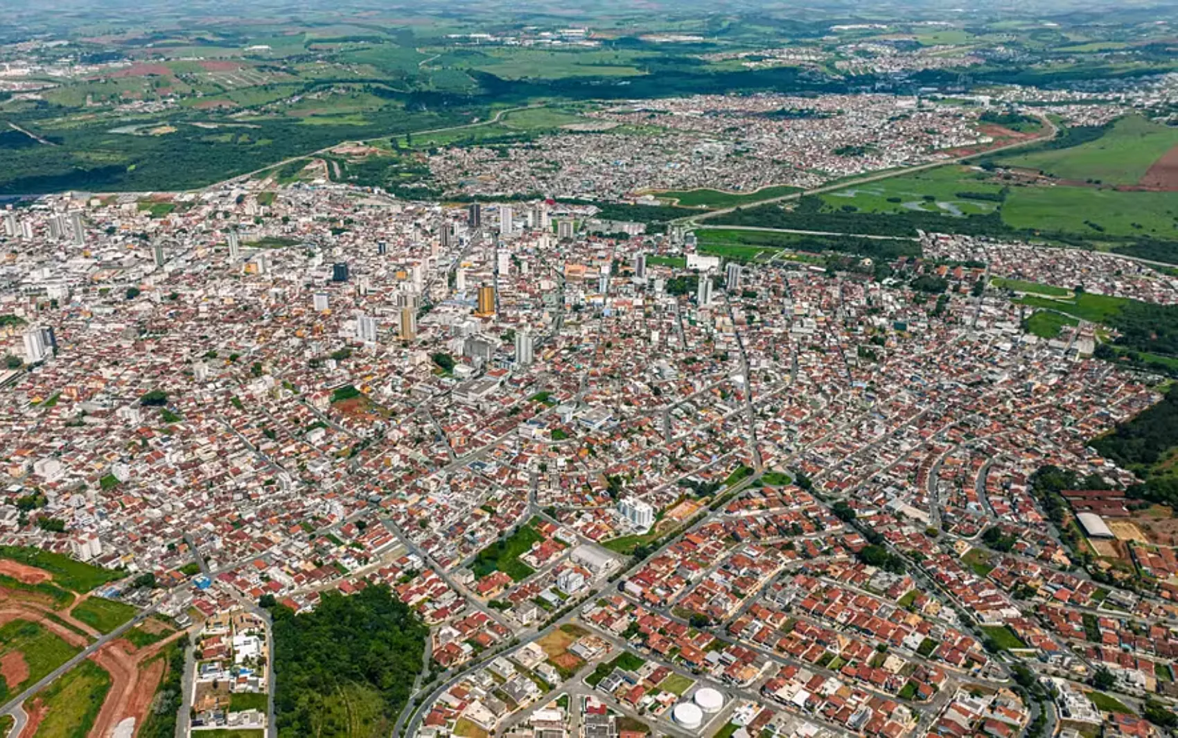 Pouso Alegre, capital temporária de Minas Gerais, vista de cima