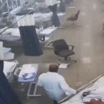 Destruição em hospital iraniano após bombardeio