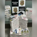 Apreensão de cigarros contrabandeados e drogas pela Polícia Civil em Pirapozinho.