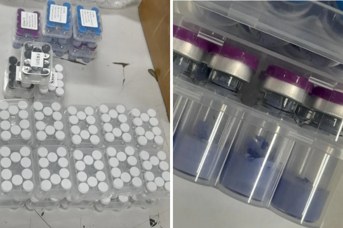 Caixas e pacotes de produtos ilegais para emagrecimento apreendidos pela Receita Federal