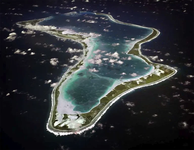 Base militar de Diego Garcia, Ilhas Chagos, vista do alto