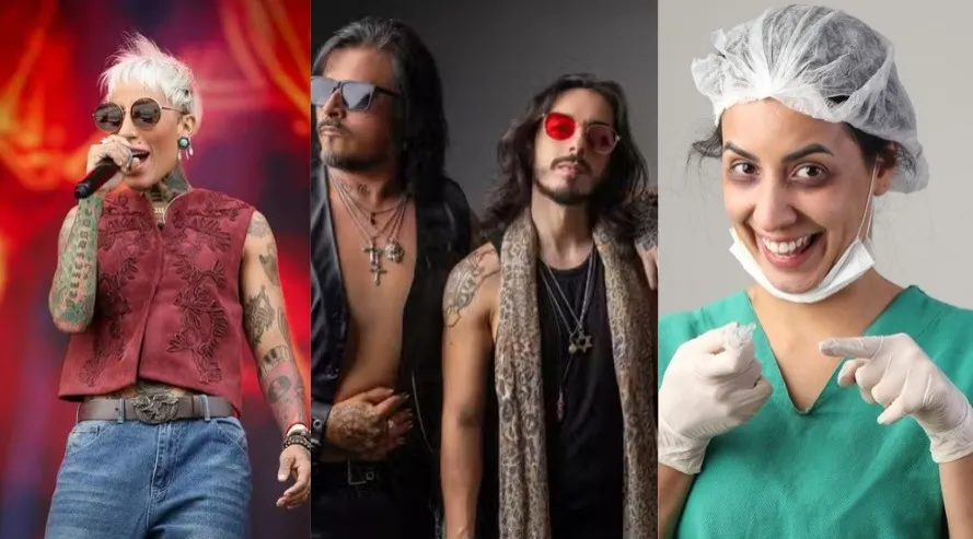 Pessoas assistindo a shows e stand-up comedy em eventos culturais no Alto Tietê.