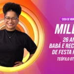 Retrato de Tia Milena, vice-campeã do BBB 26, sorrindo e olhando para a câmera.