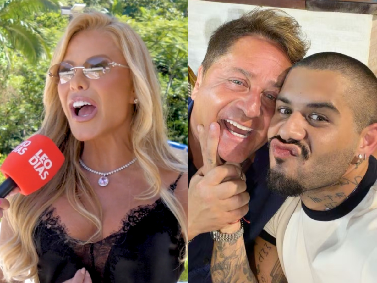 Poliana Rocha em evento de moda, falando sobre 'Senhora Leveza' e Leonardo