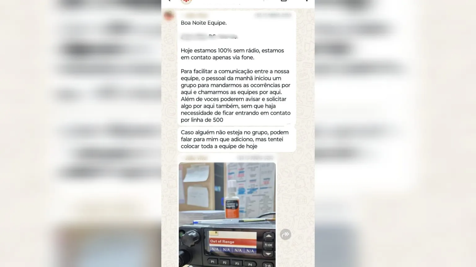 Samu Sorocaba rádio falha, equipes usam WhatsApp em emergências