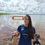 Nadadora Sofia Duailibe em águas abertas após conquistar medalhas de ouro