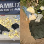 Policiais em operação noturna em Saquarema, após confronto armado.