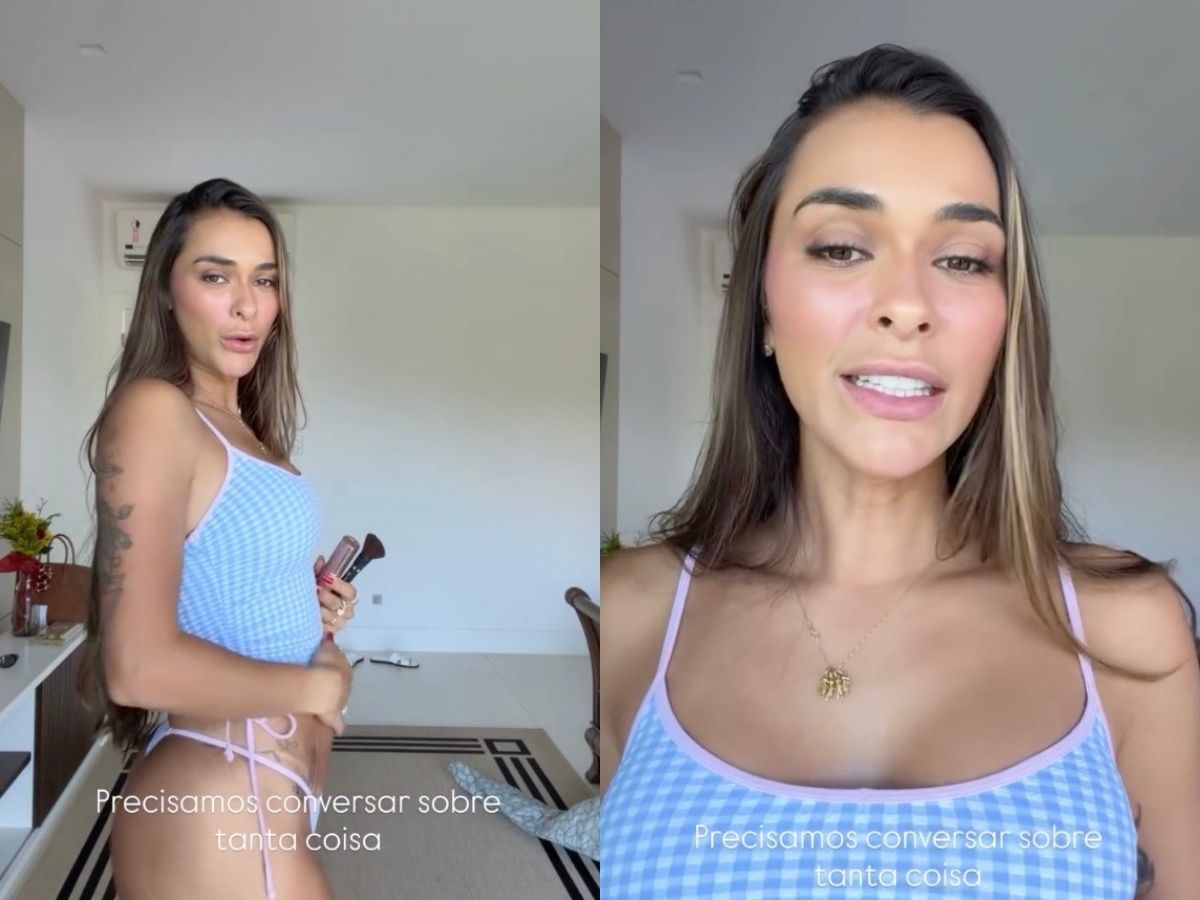 Tainá Militão grávida tentando acessar seu Instagram derrubado