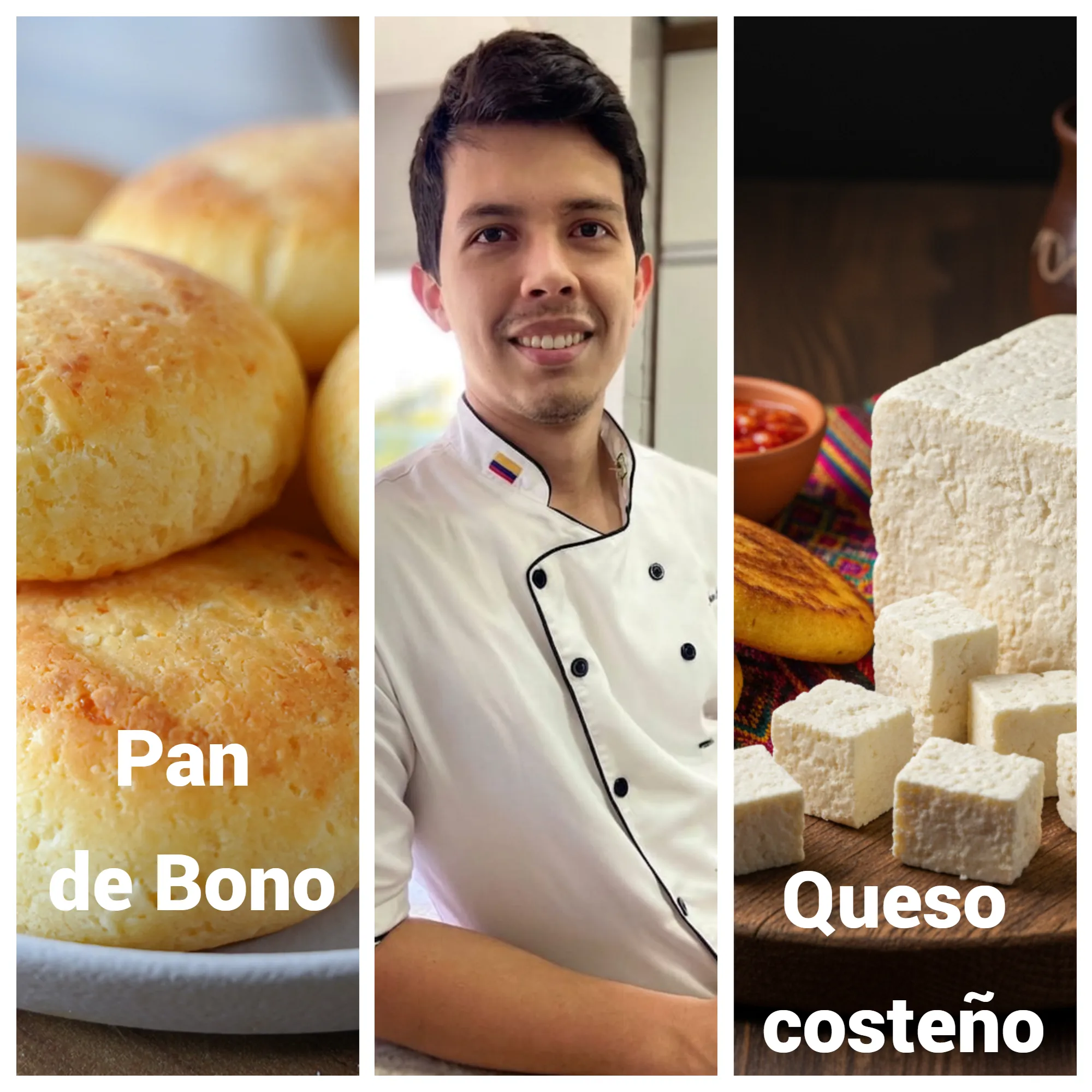 Pão de queijo colombiano (pan de bono) e pão de queijo mineiro