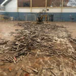 Ginásio Felício Maluf Piracicaba reformado, piso epóxi, quadra esportiva moderna