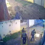 Cena do crime em Alagoinhas com viaturas policiais e fita de isolamento em área urbana