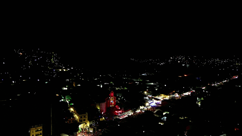 Show de drones na Alvorada de São Jorge em Quintino, Rio de Janeiro