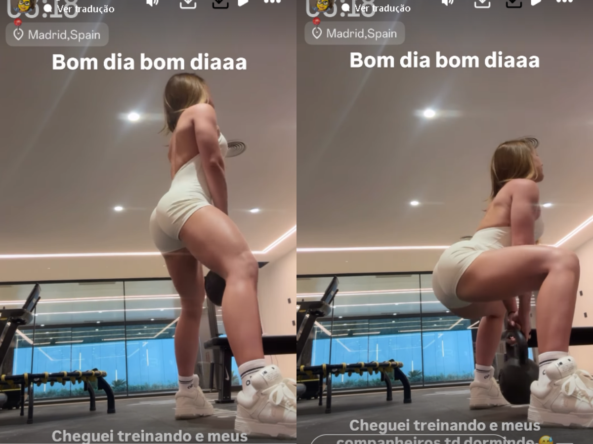 Virginia Fonseca malhando na academia com mensalidade estendida para mulheres