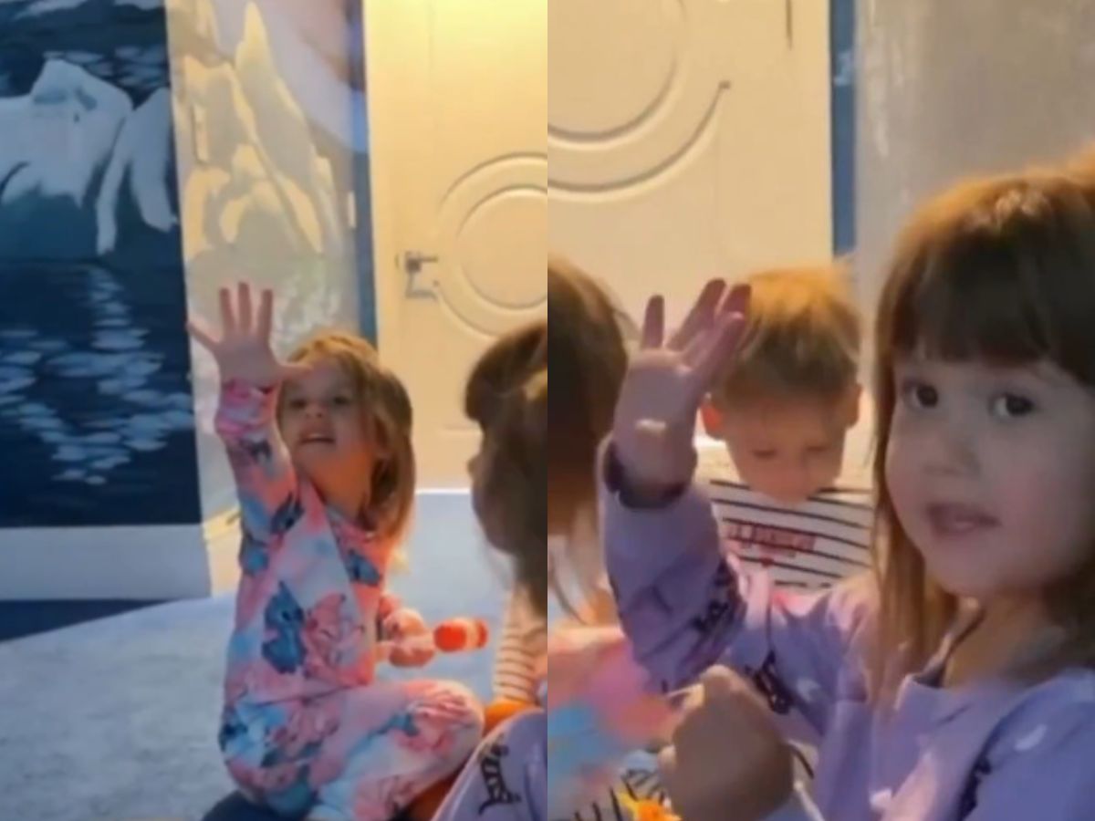 Zé Felipe, Virginia Fonseca e filhas Maria Alice e Maria Flor em casa